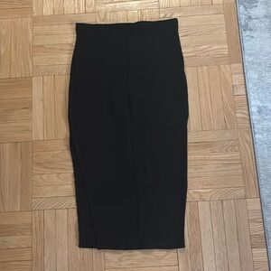 Women’s Lulus Black Ribbed Bodycon Skirt with Slit
